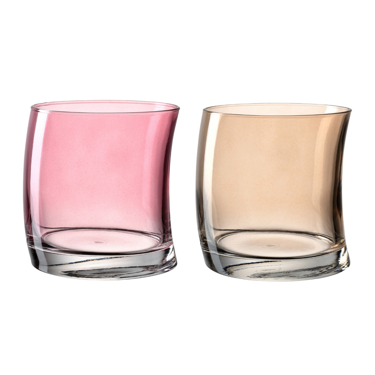 Trinkglas SWING 355ml rot/champagner 2er-Set
