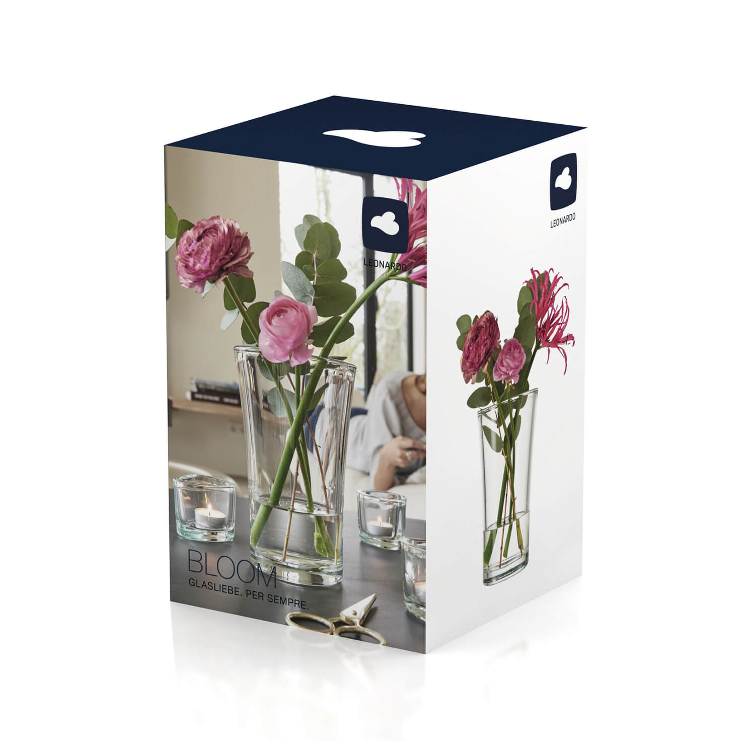 Glasvase BLOOM 22 cm in geschwungener Form – LEONARDO