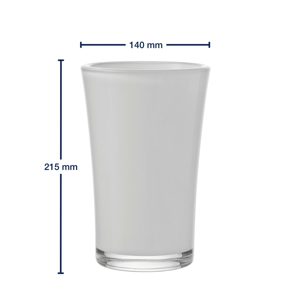 Massangaben zu Vase BLOOM 21 cm weiß