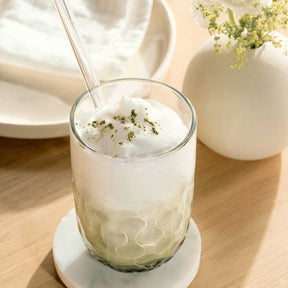 Matcha Latte Gläser GOCCE mit Glastrinkhalm 4-teilig