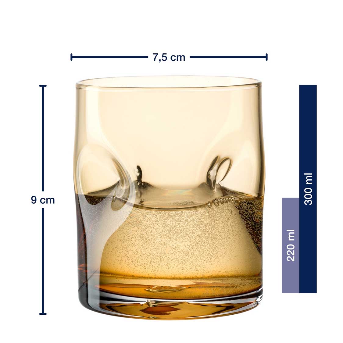 Trinkglas VESUVIO 300 ml amber 4er-Set