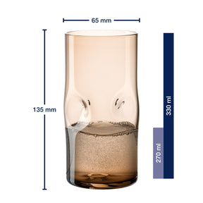 Trinkglas VESUVIO 330 ml braun 4er-Set