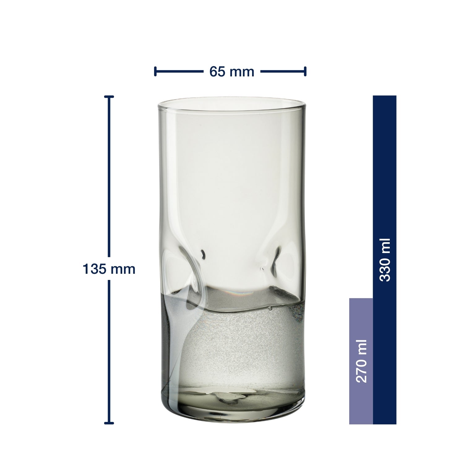 Trinkglas VESUVIO 330 ml grau 4er-Set – LEONARDO