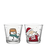 Tischlicht SILENZIO 7 cm Schneemann und Weihnachtsmann 2er-Set