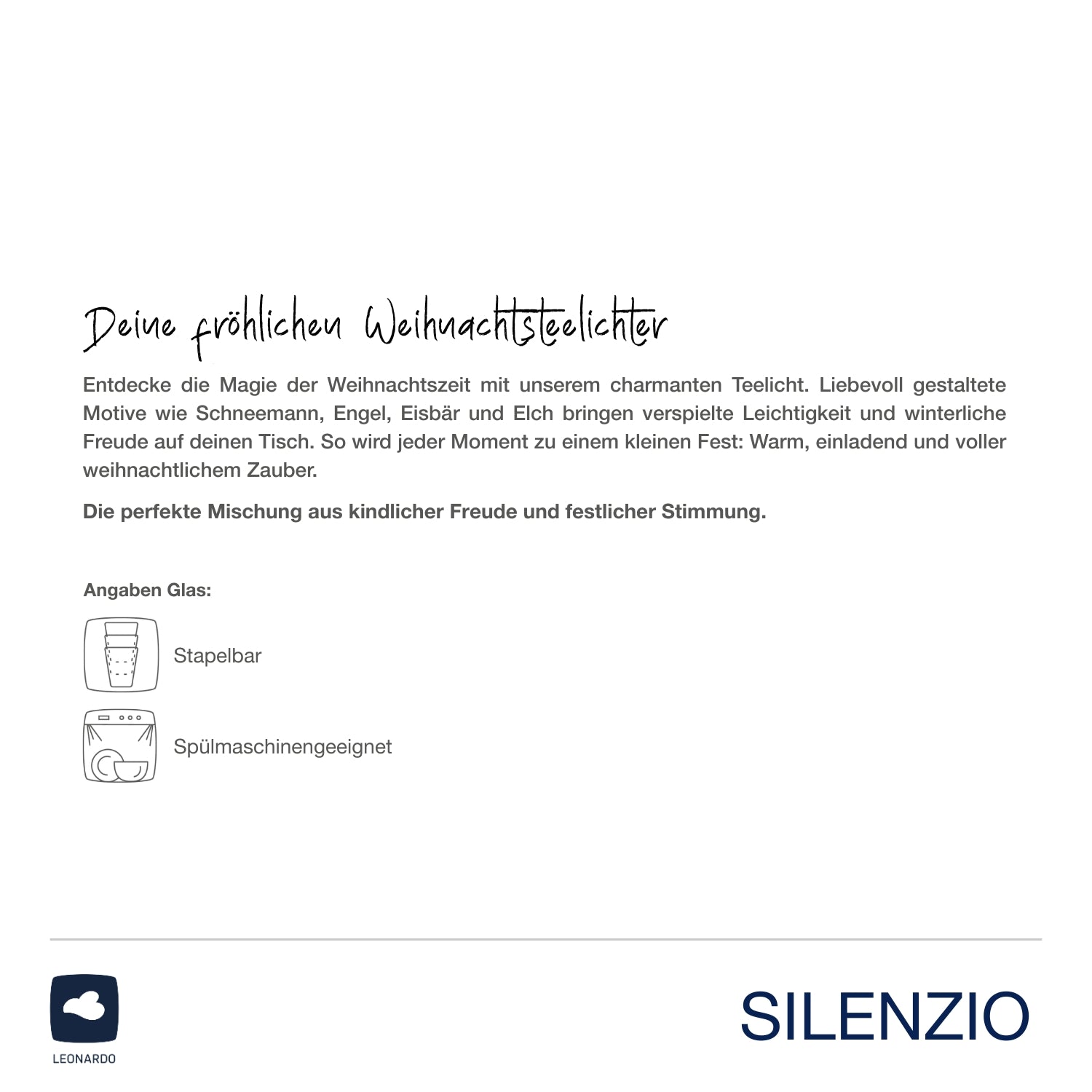 Tischlicht SILENZIO 7 cm Schneemann und Weihnachtsmann 2er-Set