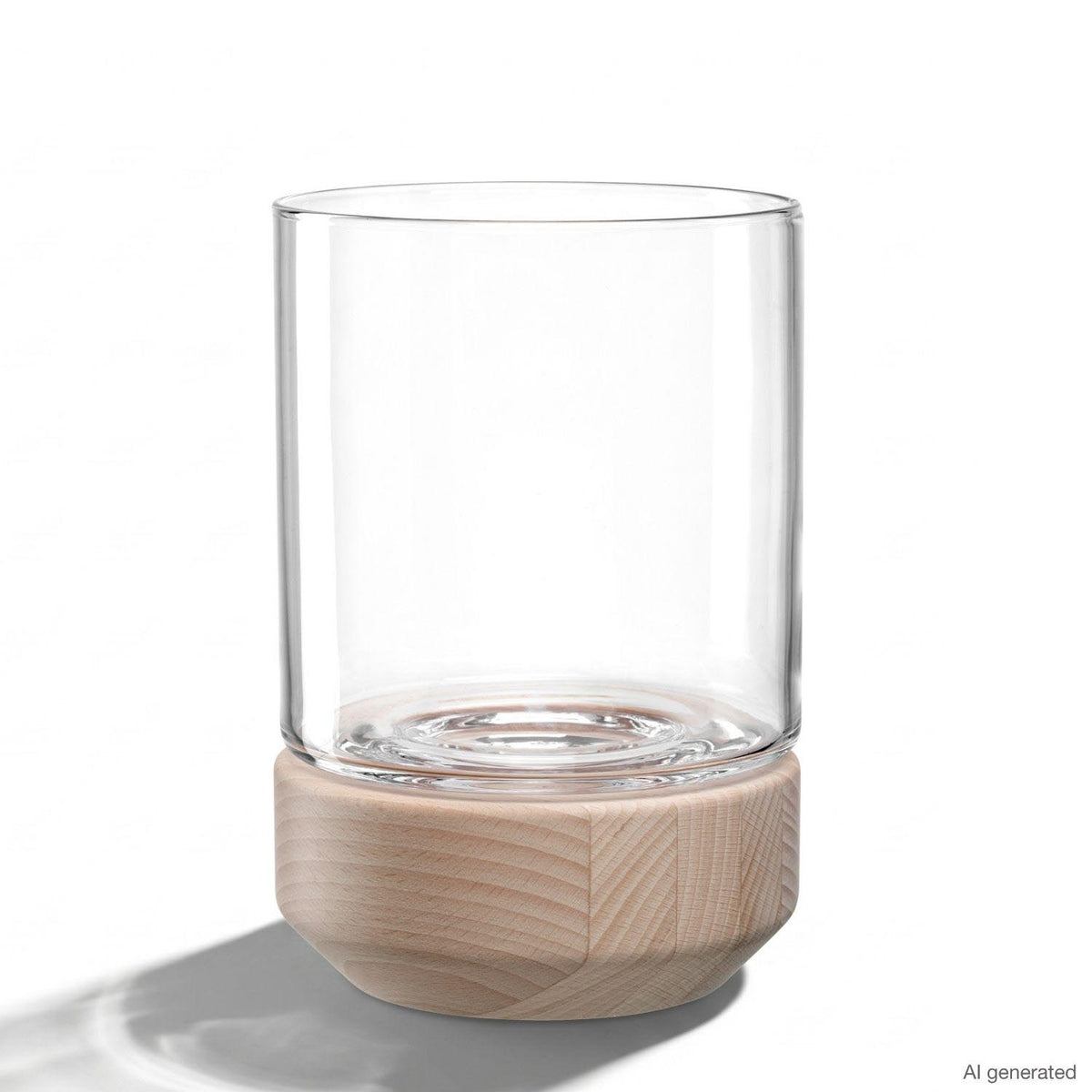 Windlicht auf Holzsockel LEGNO 21 cm