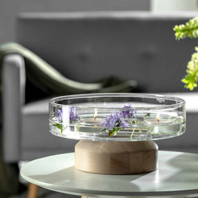 Schale LEGNO 27 cm auf Holzsockel