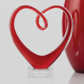 Herzskulptur HEART 24 cm rot mit persönlicher Gravur