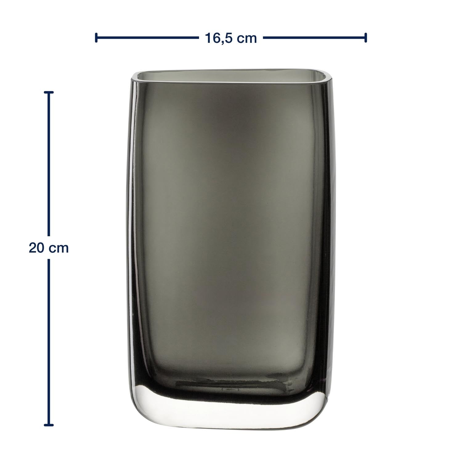 Massangaben zu Vase PIETRA 20 cm schmal grau