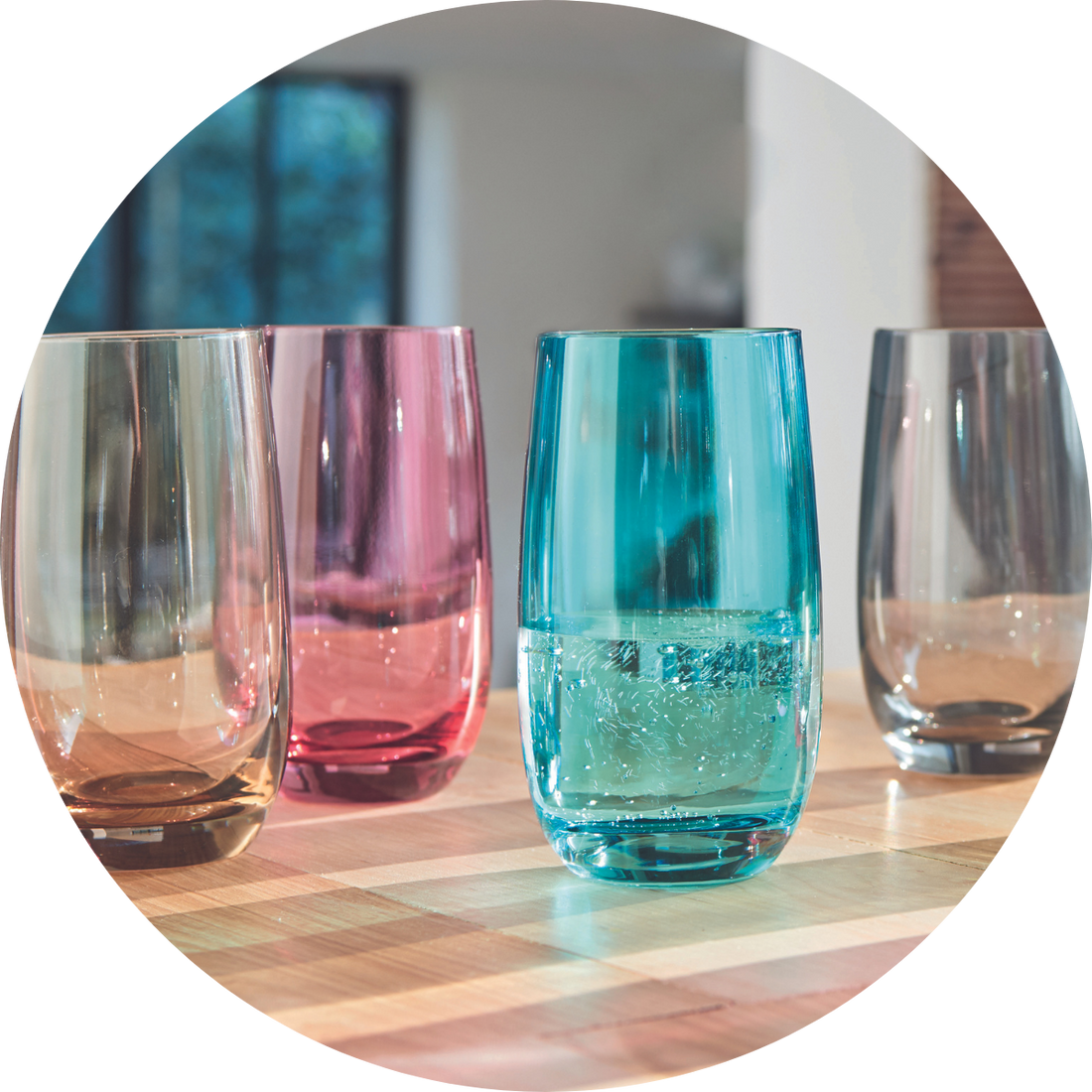 Bunte Trinkgläser Handbemalt – Farbige Wassergläser Als Tumbler, 280-320 Ml, Mundgeblasen, Nicht Spülmaschinengeeignet