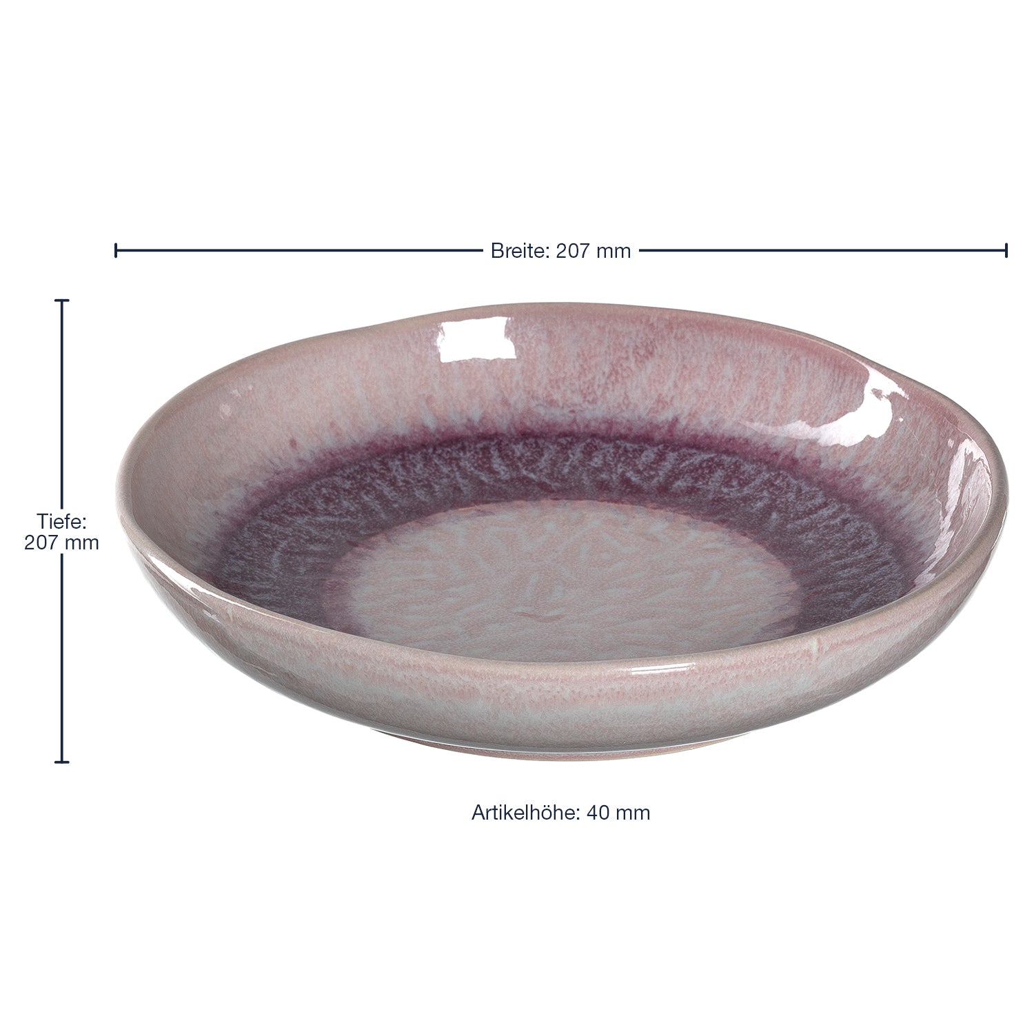 Keramikteller MATERA 20,7 cm rosé Tief