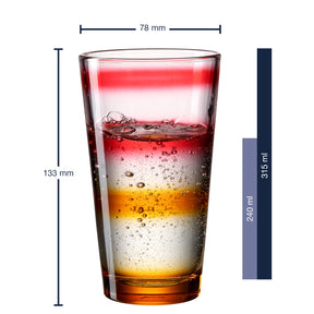 Trinkglas EVENT 6er-Set 330 ml orange Farbverlauf