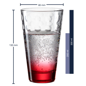 Trinkglas OPTIC 6er-Set 300 ml rot