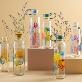 Flasche IN GIRO 500 ml Flower hellblau