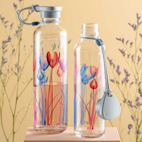 Flasche IN GIRO 500 ml Flower hellblau