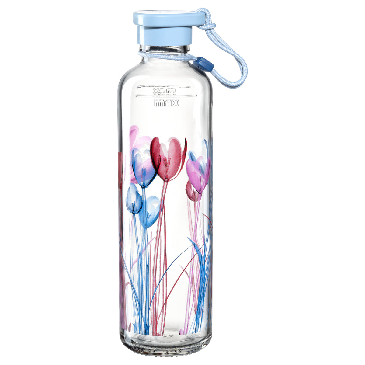 Flasche IN GIRO 750 ml Flower hellblau
