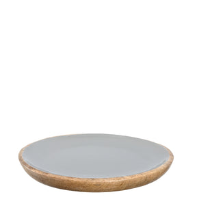 Mangoholzteller GARDA 22 cm grau