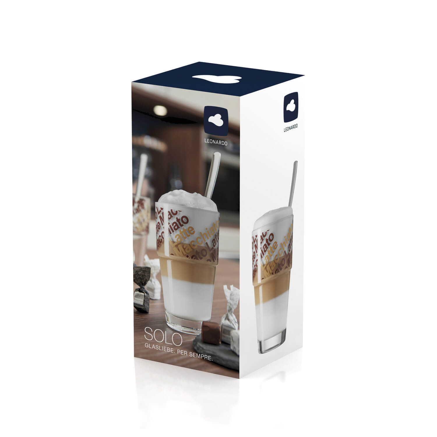 Cafe Latte Set SOLO 4-teilig 410 ml braun