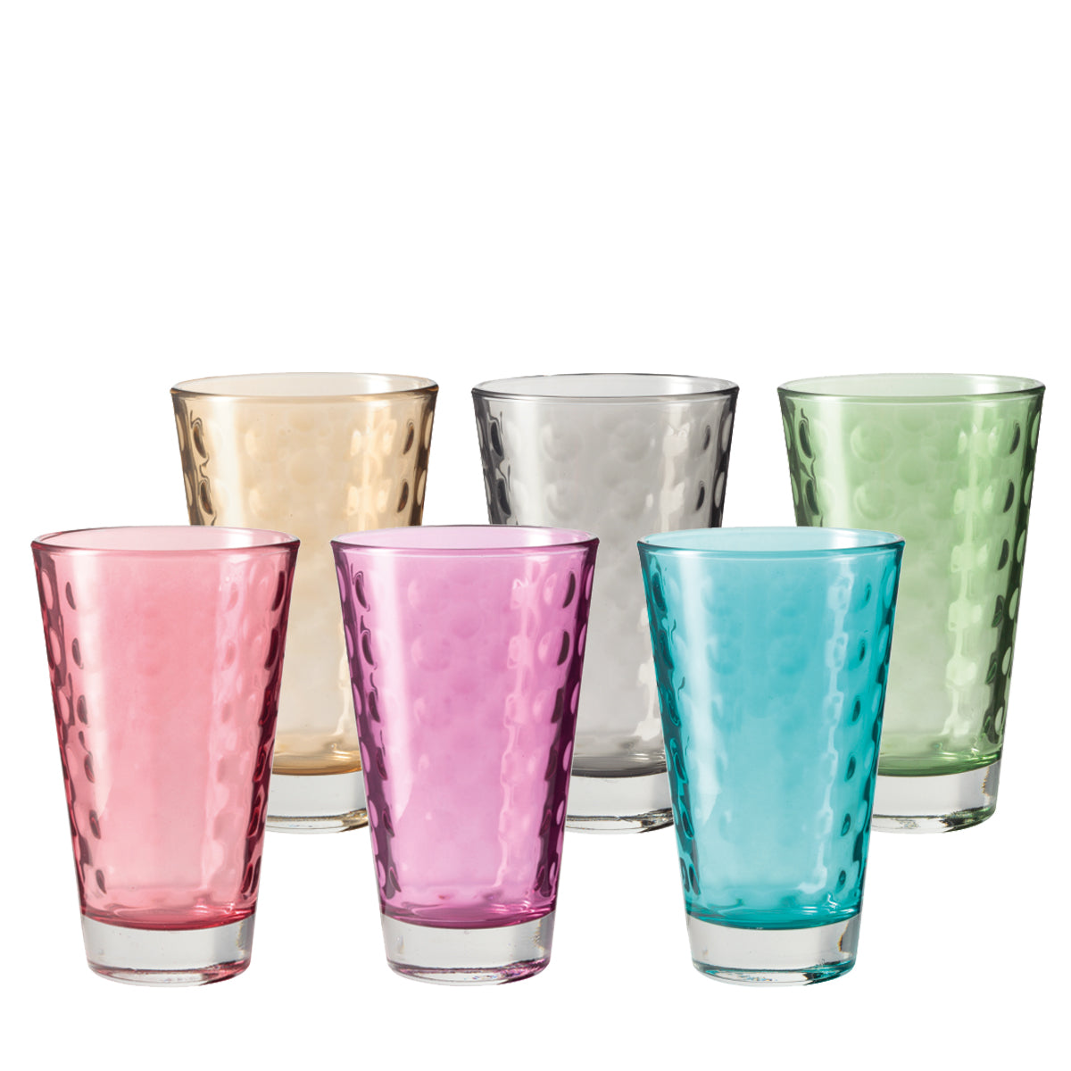 Trinkglas OPTIC 6 Stück sortiert 300 ml farbig