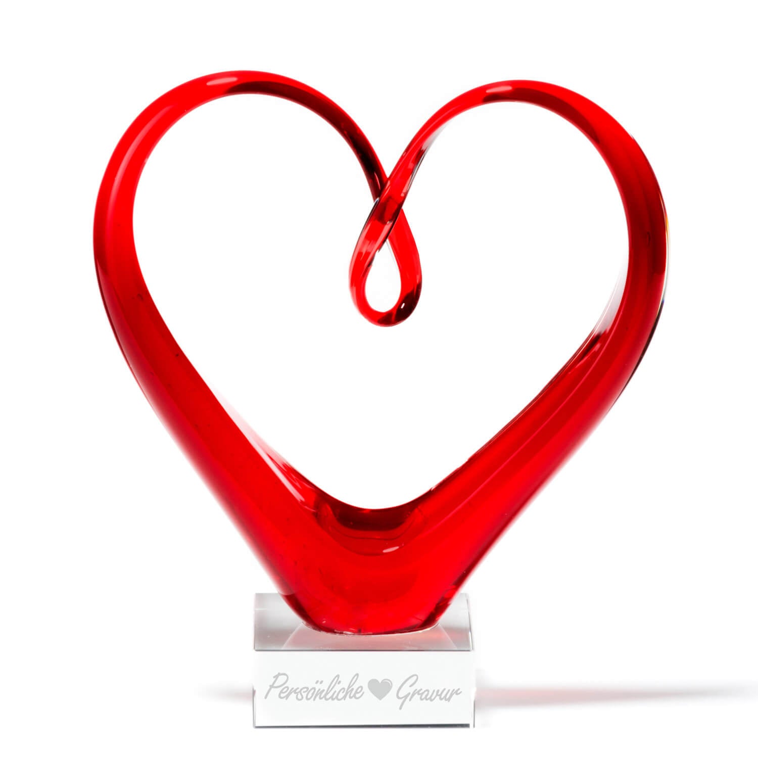 Herzskulptur HEART 24 cm rot mit persönlicher Gravur