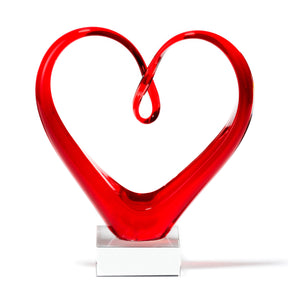 Herzskulptur HEART 24 cm rot mit persönlicher Gravur